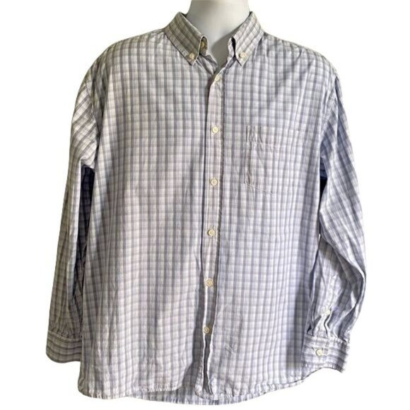 Old Navy Long Sleeve Button Down Blue Shirt Large - Picture 1 of 10